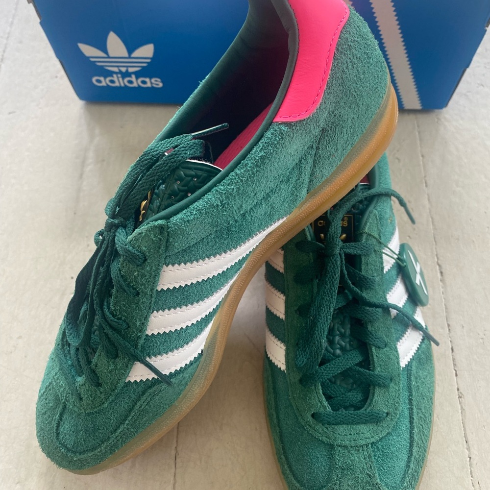 adidas Gazelle Indoor Collegiate Green Lucid Pink (Women's) Style ID: IG5929